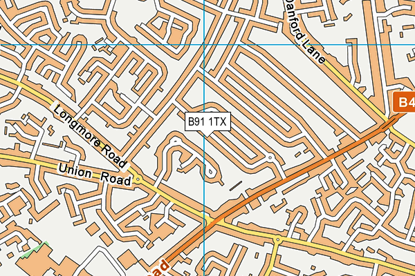 B91 1TX map - OS VectorMap District (Ordnance Survey)