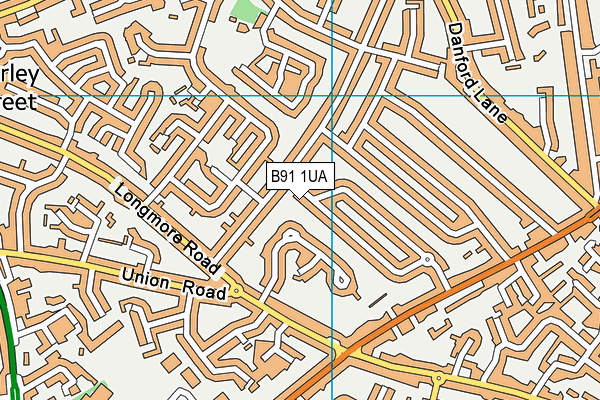 B91 1UA map - OS VectorMap District (Ordnance Survey)