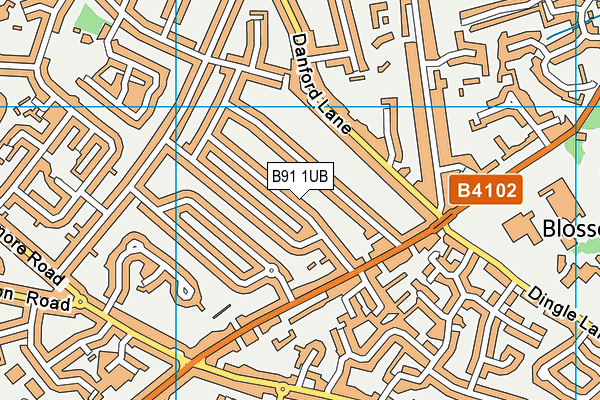 B91 1UB map - OS VectorMap District (Ordnance Survey)