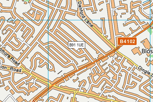 B91 1UE map - OS VectorMap District (Ordnance Survey)