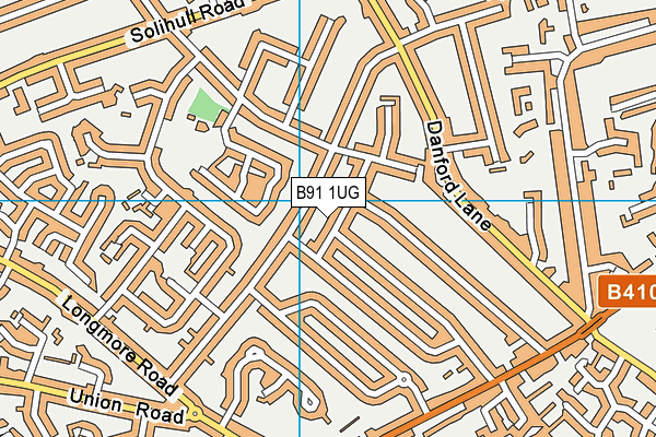B91 1UG map - OS VectorMap District (Ordnance Survey)