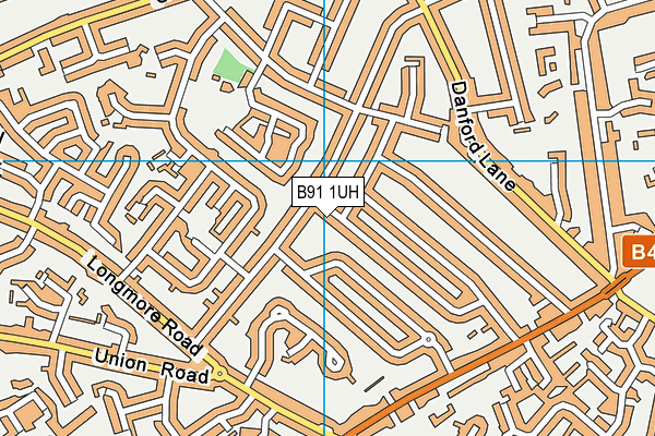 B91 1UH map - OS VectorMap District (Ordnance Survey)