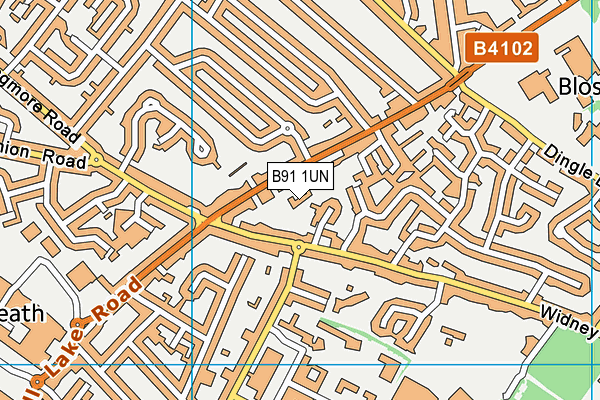 B91 1UN map - OS VectorMap District (Ordnance Survey)