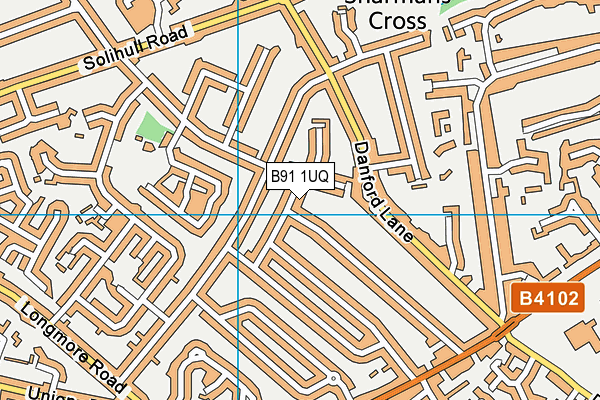 B91 1UQ map - OS VectorMap District (Ordnance Survey)