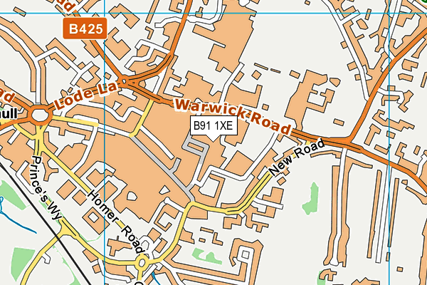 B91 1XE map - OS VectorMap District (Ordnance Survey)