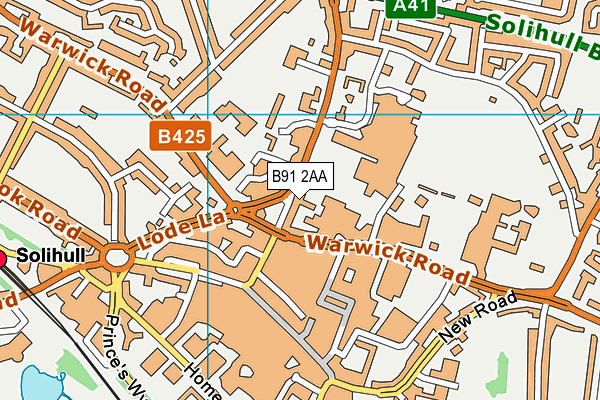 B91 2AA map - OS VectorMap District (Ordnance Survey)