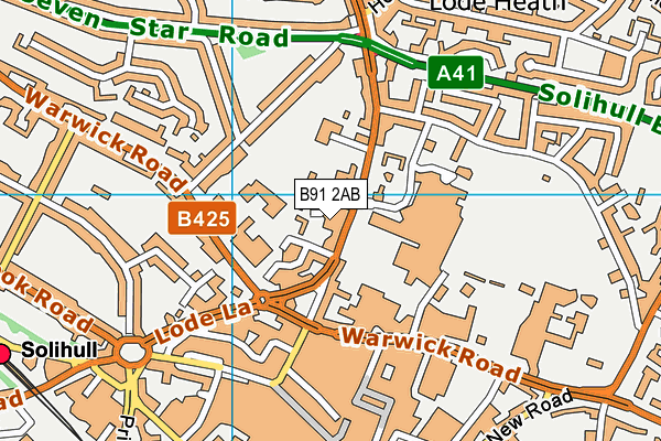 Ruckleigh School map (B91 2AB) - OS VectorMap District (Ordnance Survey)