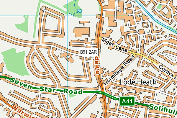 B91 2AR map - OS VectorMap District (Ordnance Survey)