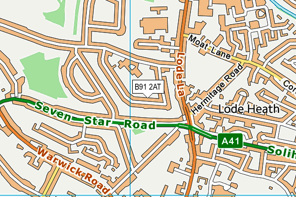 B91 2AT map - OS VectorMap District (Ordnance Survey)