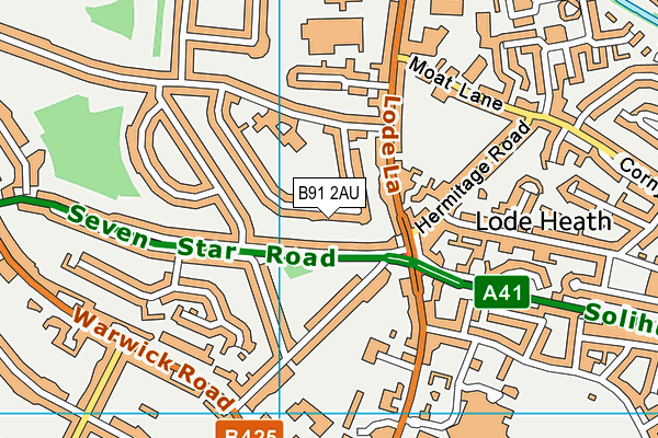 B91 2AU map - OS VectorMap District (Ordnance Survey)