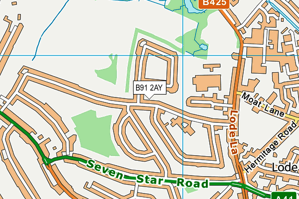 B91 2AY map - OS VectorMap District (Ordnance Survey)