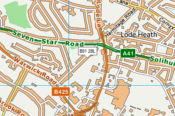 B91 2BL map - OS VectorMap District (Ordnance Survey)