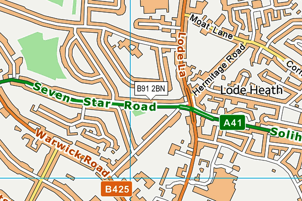 B91 2BN map - OS VectorMap District (Ordnance Survey)