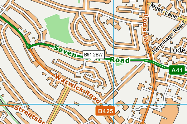 B91 2BW map - OS VectorMap District (Ordnance Survey)