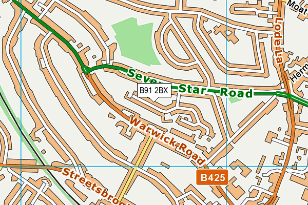 B91 2BX map - OS VectorMap District (Ordnance Survey)