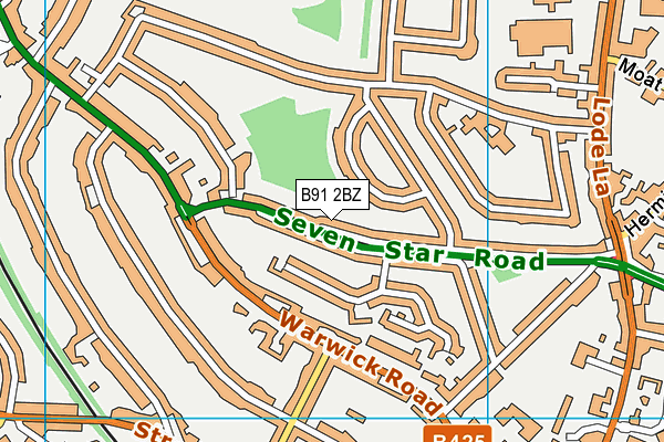 B91 2BZ map - OS VectorMap District (Ordnance Survey)