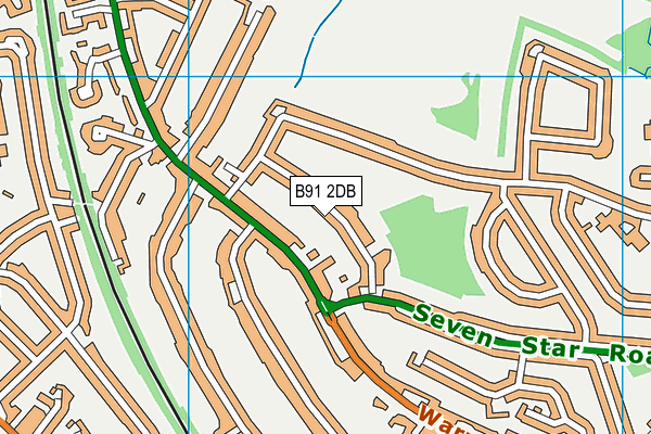 B91 2DB map - OS VectorMap District (Ordnance Survey)