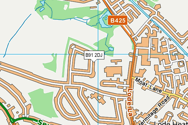 B91 2DJ map - OS VectorMap District (Ordnance Survey)