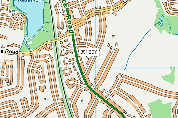 B91 2DY map - OS VectorMap District (Ordnance Survey)