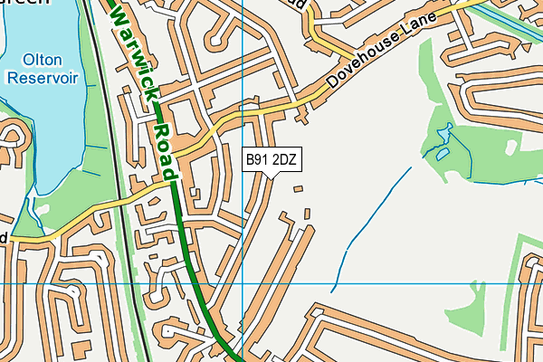 B91 2DZ map - OS VectorMap District (Ordnance Survey)