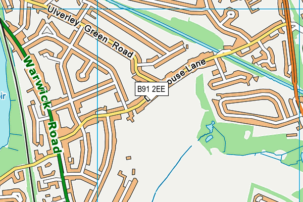 B91 2EE map - OS VectorMap District (Ordnance Survey)