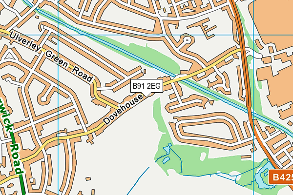 B91 2EG map - OS VectorMap District (Ordnance Survey)