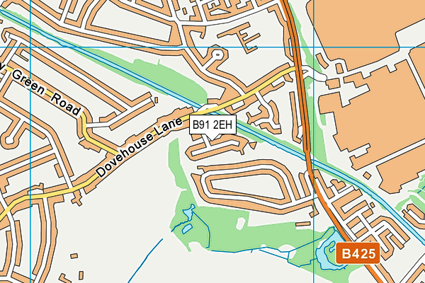 B91 2EH map - OS VectorMap District (Ordnance Survey)