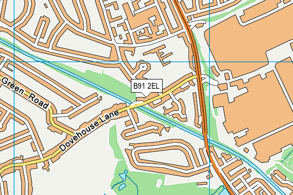 B91 2EL map - OS VectorMap District (Ordnance Survey)