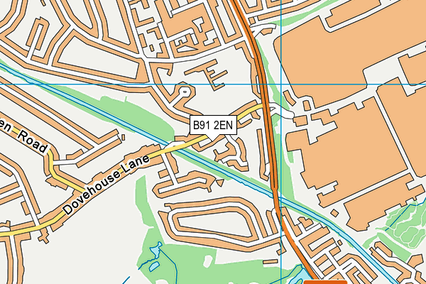 B91 2EN map - OS VectorMap District (Ordnance Survey)