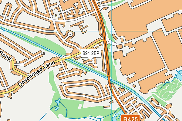B91 2EP map - OS VectorMap District (Ordnance Survey)
