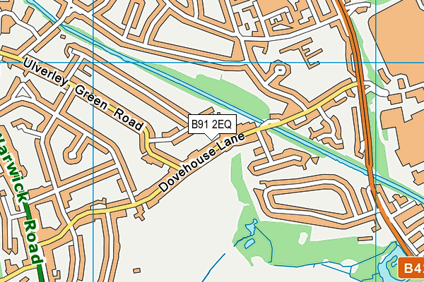 B91 2EQ map - OS VectorMap District (Ordnance Survey)