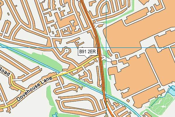 B91 2ER map - OS VectorMap District (Ordnance Survey)