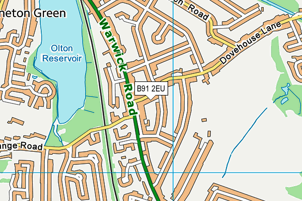 B91 2EU map - OS VectorMap District (Ordnance Survey)