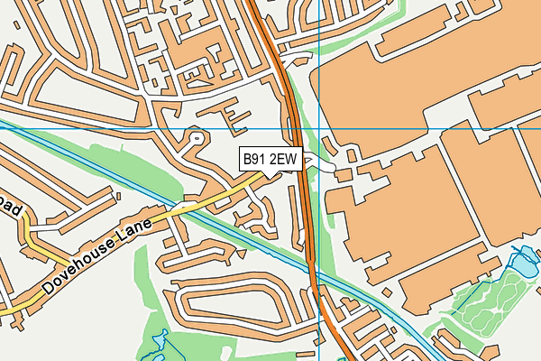 B91 2EW map - OS VectorMap District (Ordnance Survey)