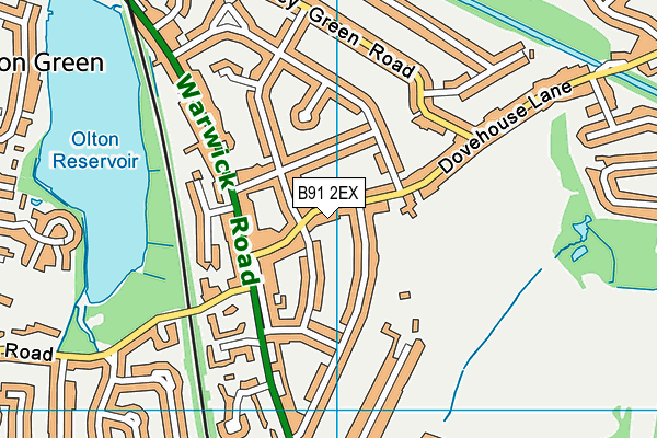 B91 2EX map - OS VectorMap District (Ordnance Survey)