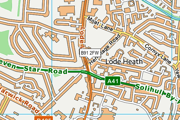 B91 2FW map - OS VectorMap District (Ordnance Survey)