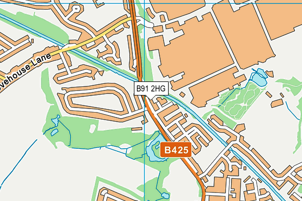 B91 2HG map - OS VectorMap District (Ordnance Survey)