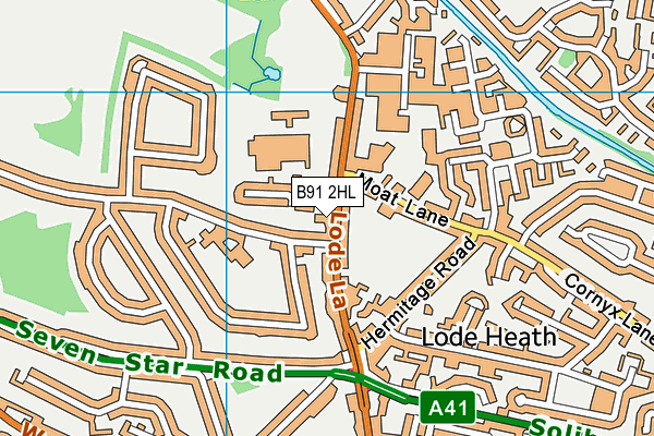 B91 2HL map - OS VectorMap District (Ordnance Survey)