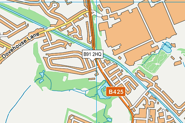 B91 2HQ map - OS VectorMap District (Ordnance Survey)