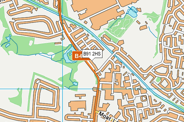 B91 2HS map - OS VectorMap District (Ordnance Survey)