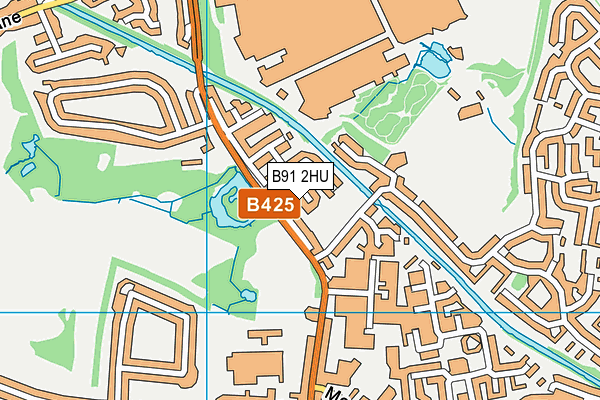 B91 2HU map - OS VectorMap District (Ordnance Survey)