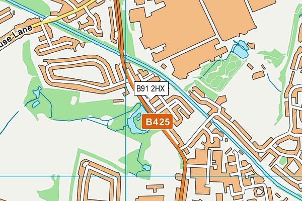 B91 2HX map - OS VectorMap District (Ordnance Survey)