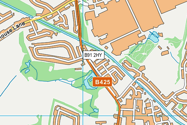 B91 2HY map - OS VectorMap District (Ordnance Survey)