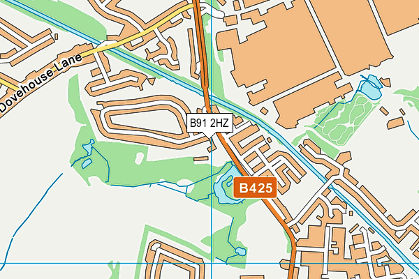 B91 2HZ map - OS VectorMap District (Ordnance Survey)
