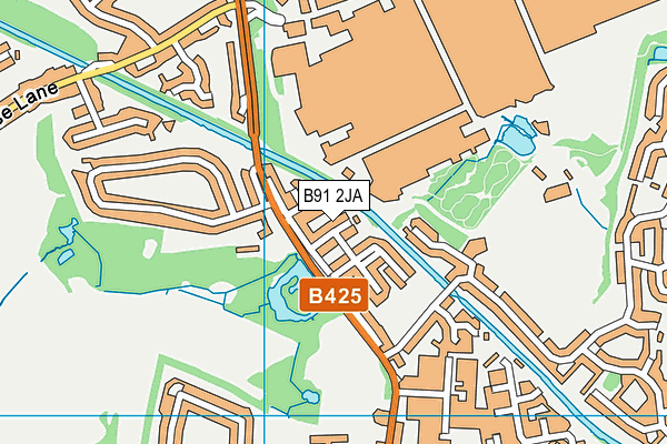 B91 2JA map - OS VectorMap District (Ordnance Survey)