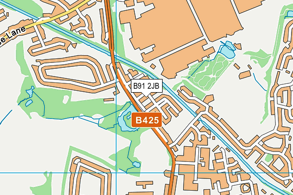 B91 2JB map - OS VectorMap District (Ordnance Survey)