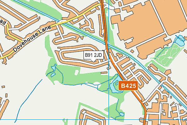 B91 2JD map - OS VectorMap District (Ordnance Survey)