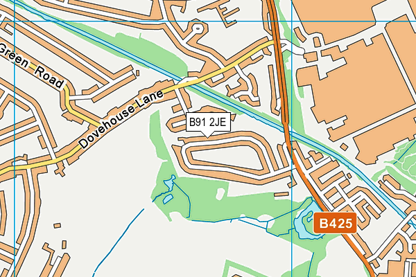 B91 2JE map - OS VectorMap District (Ordnance Survey)