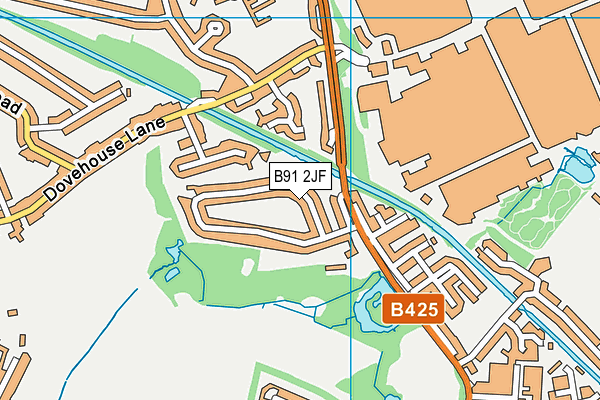 B91 2JF map - OS VectorMap District (Ordnance Survey)