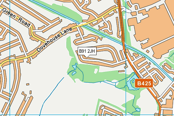 B91 2JH map - OS VectorMap District (Ordnance Survey)